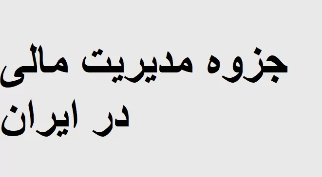 جزوه مدیریت مالی در ایران